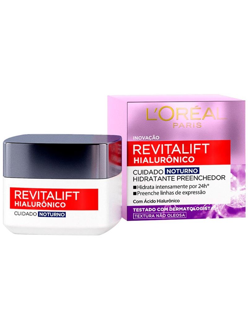 L'oréal paris revitalift hialurônico kit – Água micelar + creme anti-idade noturno + gel de limpeza + sérum