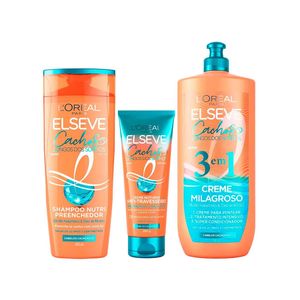 Elseve cachos longos dos sonhos kit - shampoo + creme noturno + creme 3 em 1