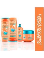 Elseve cachos longos dos sonhos kit - shampoo + condicionador + máscara+ creme de pentear