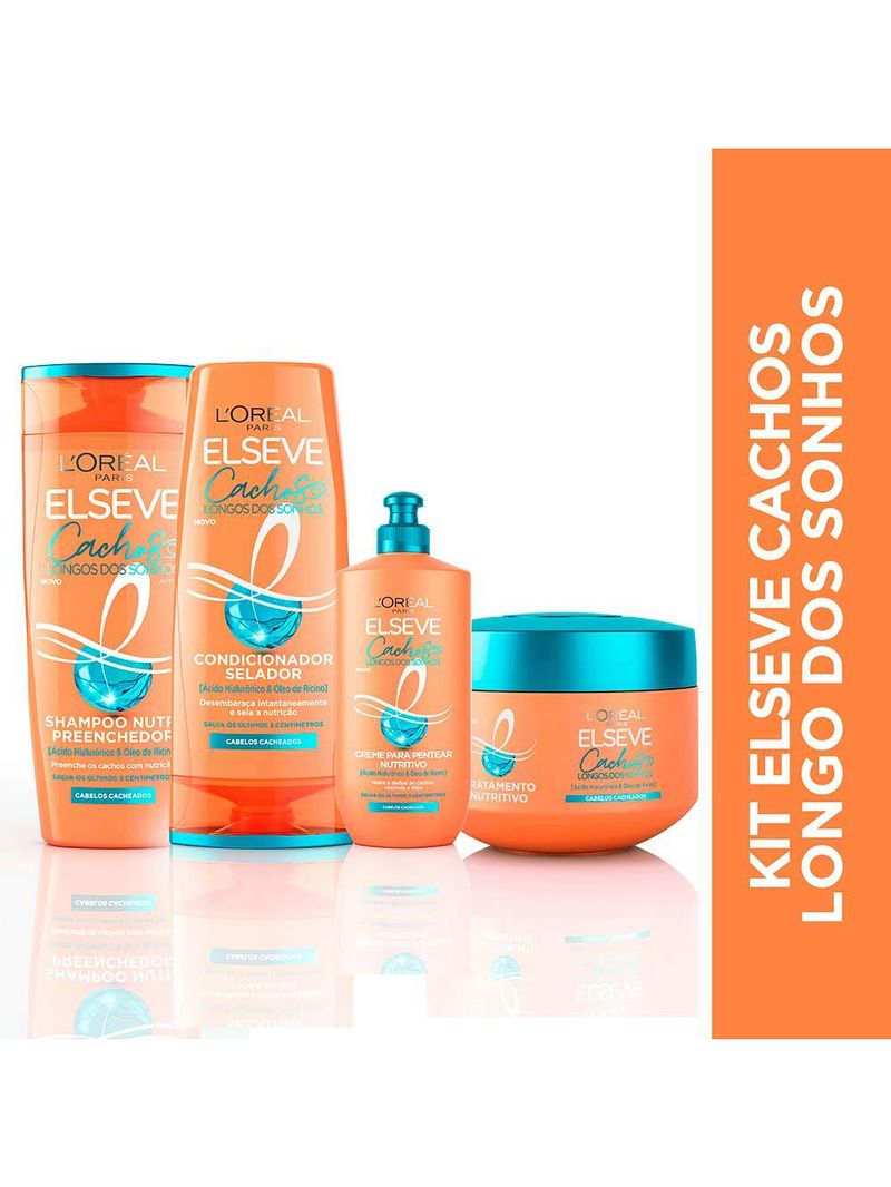 Elseve cachos longos dos sonhos kit - shampoo + condicionador + máscara+ creme de pentear