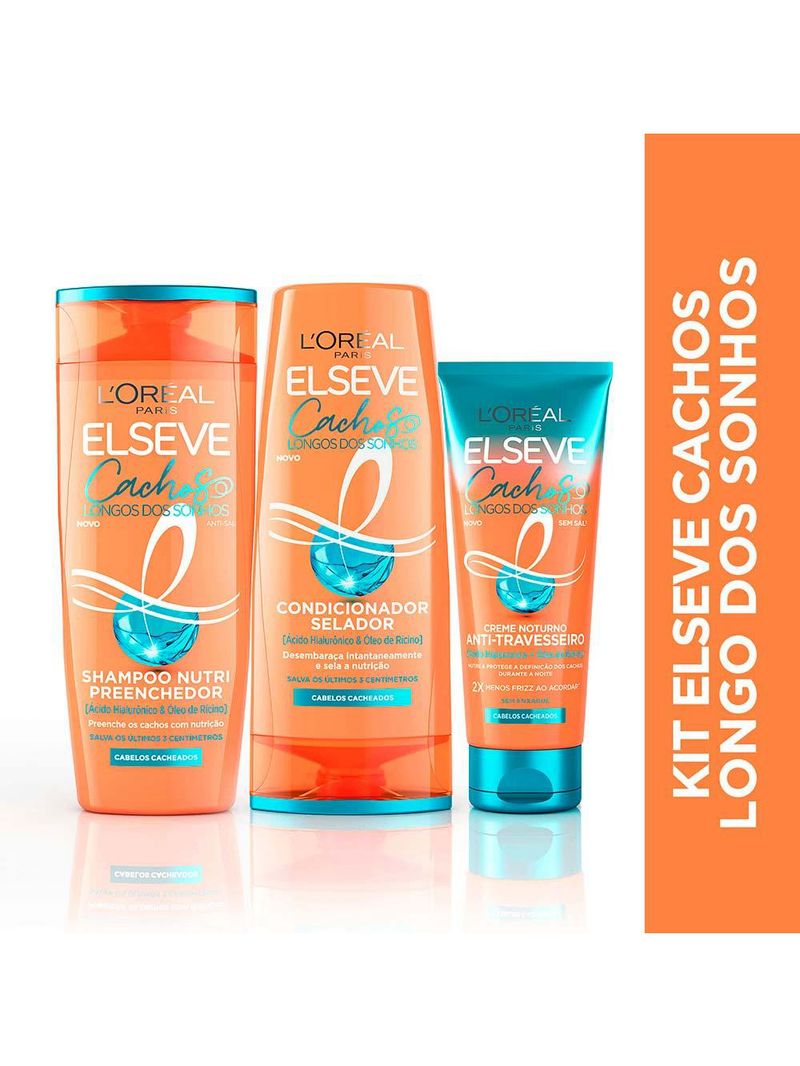 Elseve cachos dos sonhos kit – shampoo + condicionador + creme noturno