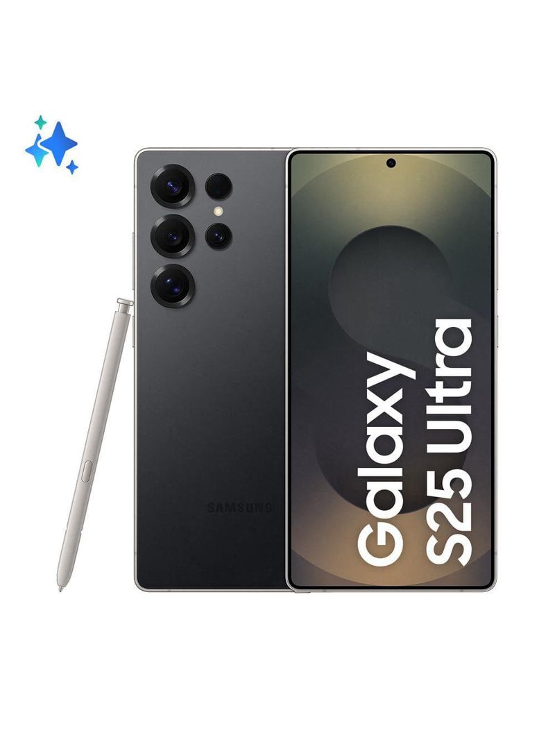 Smartphone samsung galaxy s25 ultra titânio preto 256gb, tela 69", 12gb ram, ai inteligência artificial, ip68, s-pen, snapdragon 8 elite e 4 câmeras