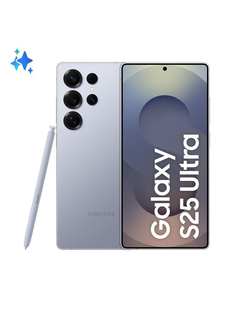 Smartphone samsung galaxy s25 ultra titânio azul 256gb, tela 69", 12gb ram, ai inteligência artificial, ip68, s-pen, snapdragon 8 elite e 4 câmeras