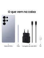 Smartphone samsung galaxy s25 ultra titânio azul 256gb, tela 69", 12gb ram, ai inteligência artificial, ip68, s-pen, snapdragon 8 elite e 4 câmeras