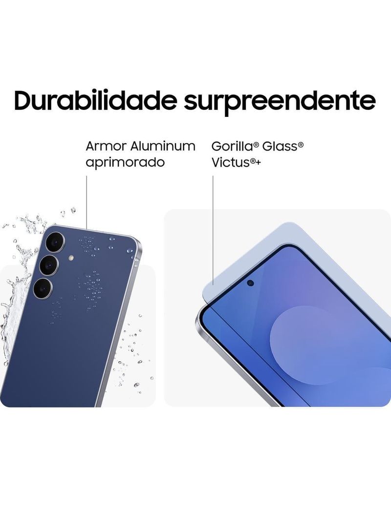Smartphone samsung galaxy s25 fe 5g tela 6,7” amoled 256gb 8gb ram câmera 50mp azul-marinho