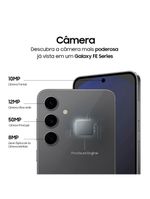 Smartphone samsung galaxy s24 fe 5g cinza 128gb, 8gb ram, galaxy ai, câmera traseira 50mp, tela 67" 60-120hz, ip68 e processador exynos 2400e