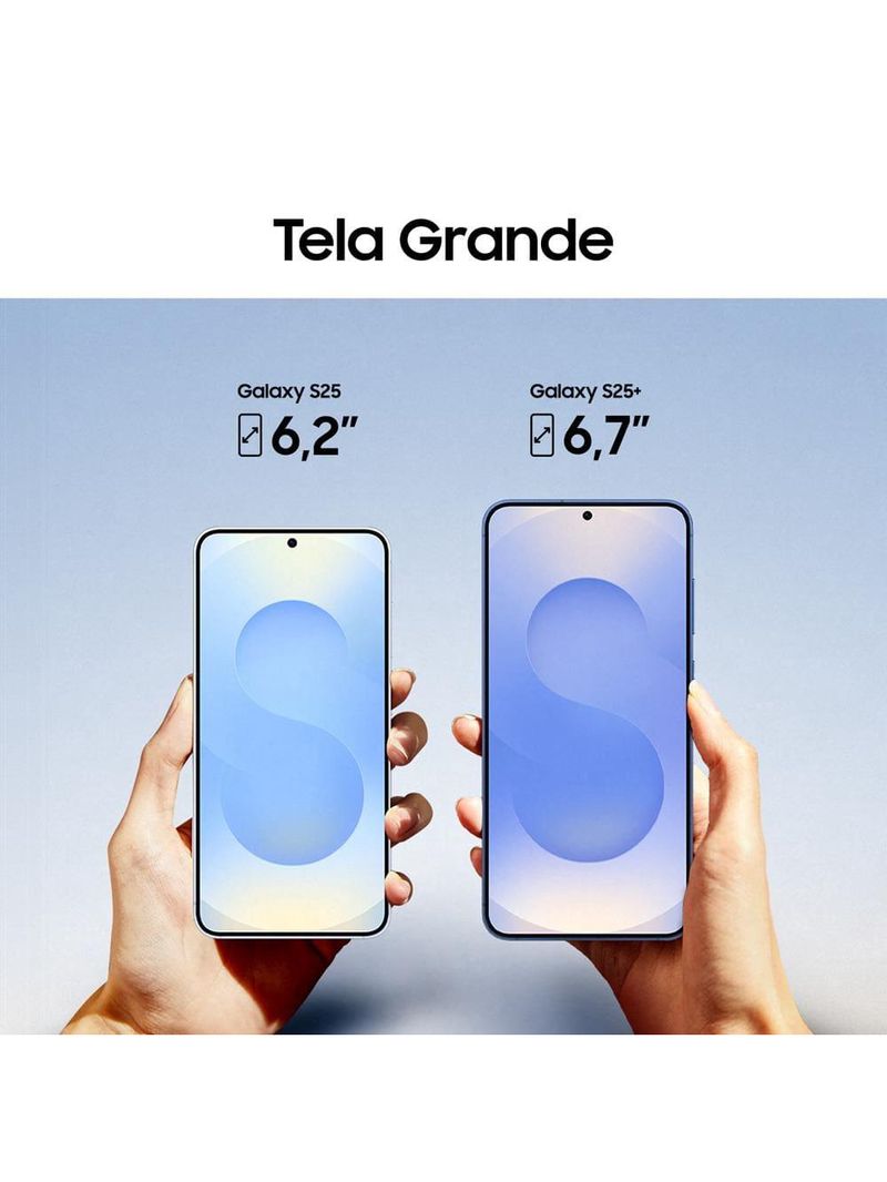 Smartphone samsung galaxy s25 5g azul 256gb, tela de 62", 12gb ram, ai inteligência artificial, ip68, processador snapdragon 8 elite e câmera tripla