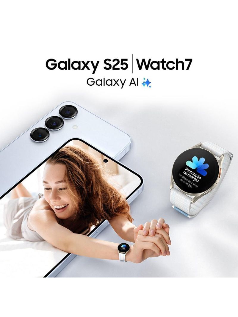 Smartphone samsung galaxy s25 5g azul 256gb, tela de 62", 12gb ram, ai inteligência artificial, ip68, processador snapdragon 8 elite e câmera tripla