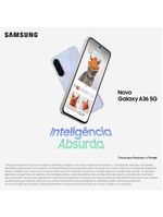 Smartphone samsung galaxy a36 5g preto 128gb, 6gb ram, câmera tripla até 50mp, tela super amoled 67", ip67, nfc, recursos ai e snapdragon 6 gen 3