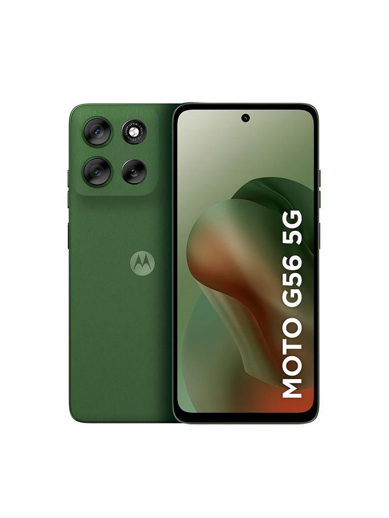 Smartphone motorola moto g56 5g tela 67” 256gb 8gb ram+16gb ram boost 50mp sony lytia 600 moto ai turbopower 33w ip69 desbloqueado verde
