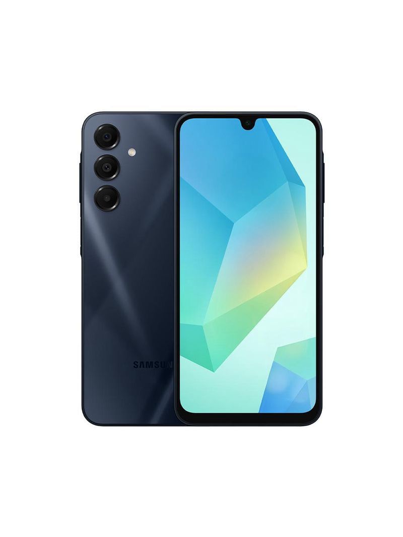 Smartphone samsung galaxy a16 5g azul escuro, 128gb, 4gb ram, câmera de até 50mp, tela 67", nfc, ip54, bateria 5000 mah e processador exynos 1330