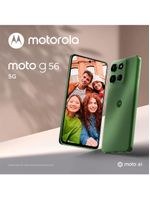 Smartphone motorola moto g56 5g tela 67” 256gb 8gb ram+16gb ram boost 50mp sony lytia 600 moto ai turbopower 33w ip69 desbloqueado verde