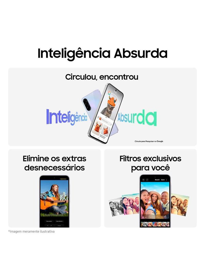 Smartphone samsung galaxy a36 5g violeta 128gb, 6gb ram, câmera tripla até 50mp, tela super amoled 67", ip67, nfc, recursos ai e snapdragon 6 gen 3