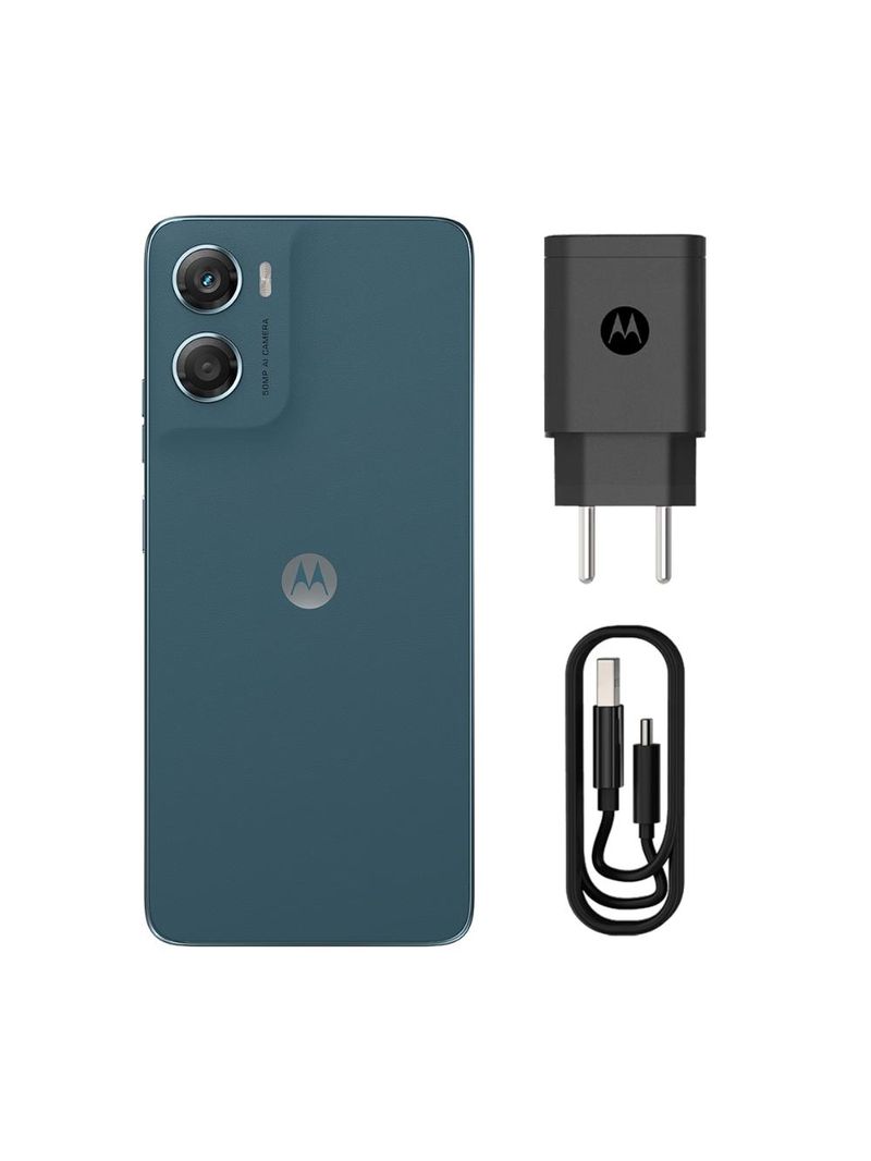 Smartphone motorola moto g06 4g tela 6,9” 128gb câmera 50mp azul marinho