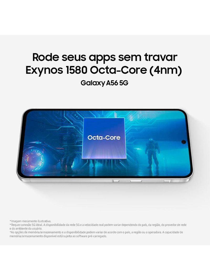 Celular samsung galaxy a56 tela super amoled 67" 128gb 5g 50mp preto