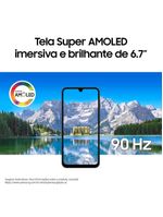 Celular samsung galaxy a17 4g tela 67" 128gb super amoled câmera tripla 50mp azul