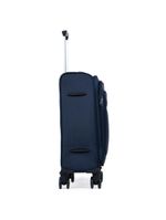 Mala de viagem pequena poliéster 4 rodas 360º removíveis com cadeado embutido lyon azul escuro