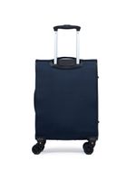 Mala de viagem pequena poliéster 4 rodas 360º removíveis com cadeado embutido lyon azul escuro
