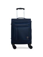 Mala de viagem pequena poliéster 4 rodas 360º removíveis com cadeado embutido lyon azul escuro