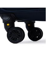 Mala de viagem pequena poliéster 4 rodas 360º removíveis com cadeado embutido lyon azul escuro