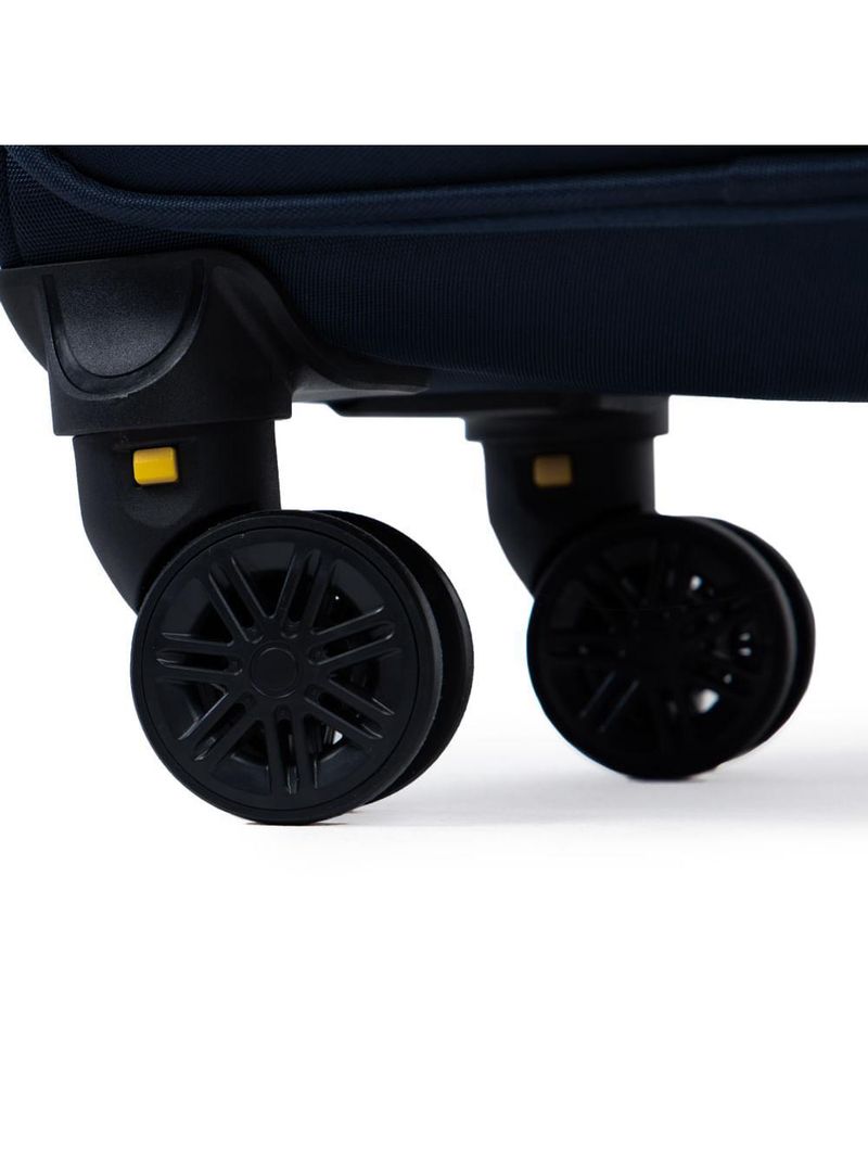 Mala de viagem pequena poliéster 4 rodas 360º removíveis com cadeado embutido lyon azul escuro