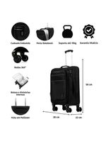 Mala de viagem pequena poliéster 4 rodas 360º removíveis com cadeado embutido lyon azul escuro