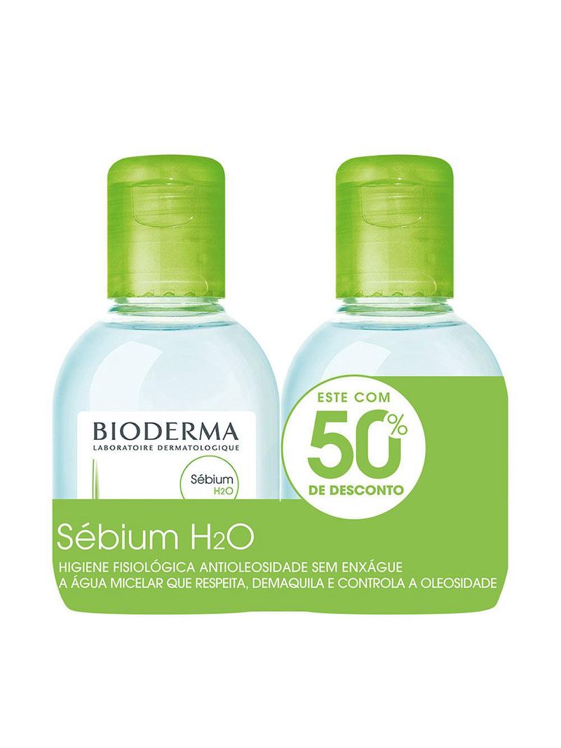 Kit bioderma h2o sebium Água micelar antioleosidade com 2 unidades