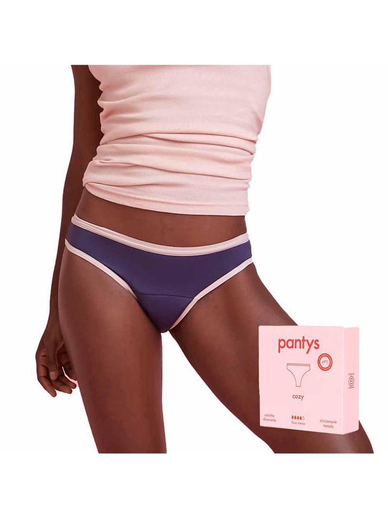 Calcinha absorvente pantys cozy fluxo intenso azul