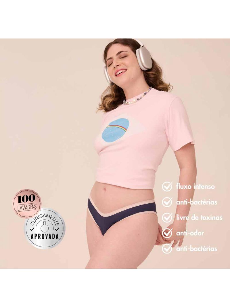 Calcinha absorvente pantys cozy fluxo intenso azul