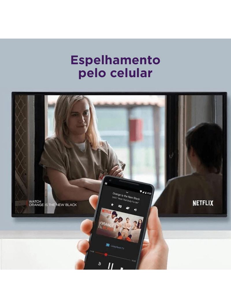 Multi roku tv 50" smart com imagem 4k 4 hdmi 2 usb compatível com alexa e google home - tl059m