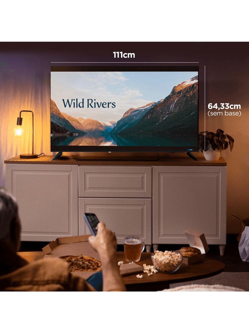 Multi roku tv 50" smart com imagem 4k 4 hdmi 2 usb compatível com alexa e google home - tl059m