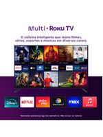 Multi roku tv 50" smart com imagem 4k 4 hdmi 2 usb compatível com alexa e google home - tl059m