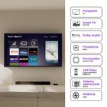 Multi roku tv 50" smart com imagem 4k 4 hdmi 2 usb compatível com alexa e google home - tl059m