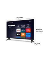 Smart tv multi roku 32" com imagem hd 3 hdmi 2 usb - tl052m