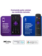 Smart tv multi roku 32" com imagem hd 3 hdmi 2 usb - tl052m