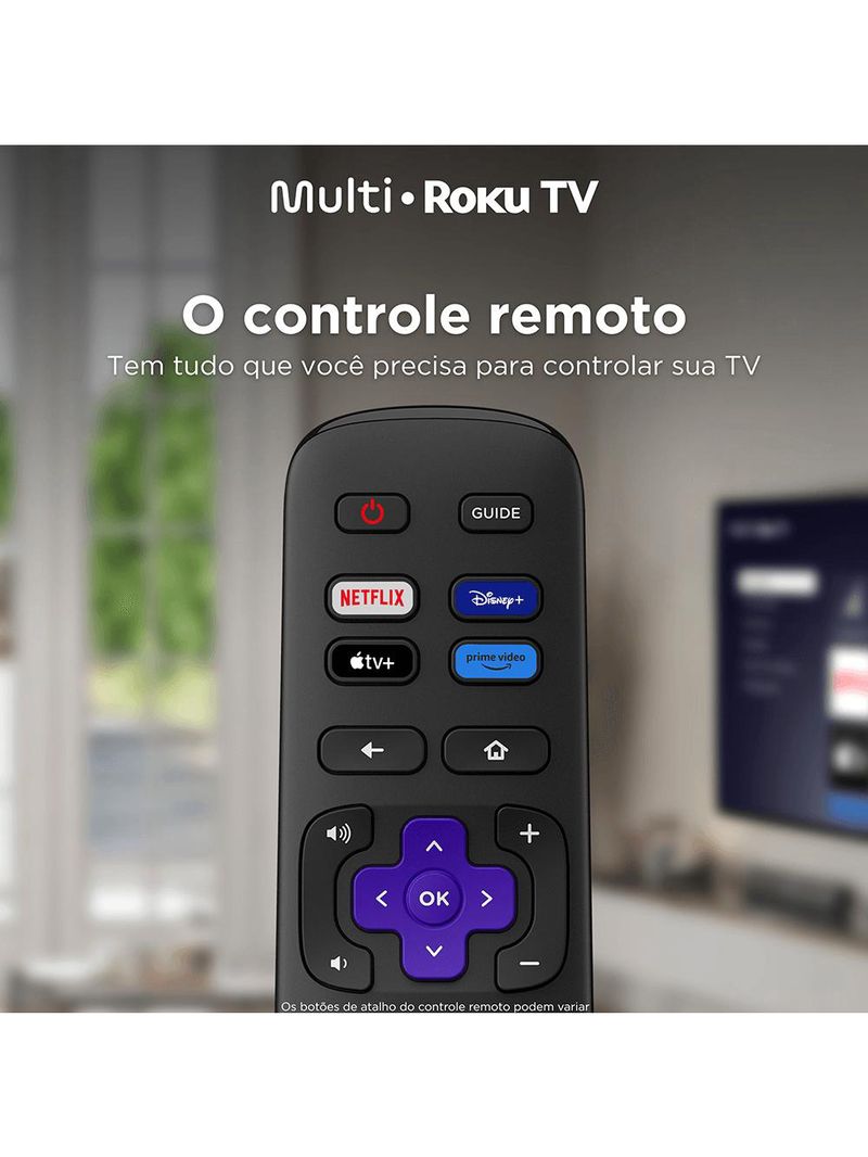Smart tv multi roku 32" com imagem hd 3 hdmi 2 usb - tl052m