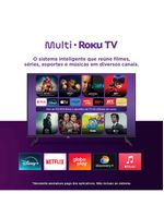 Smart tv multi roku 32" com imagem hd 3 hdmi 2 usb - tl052m