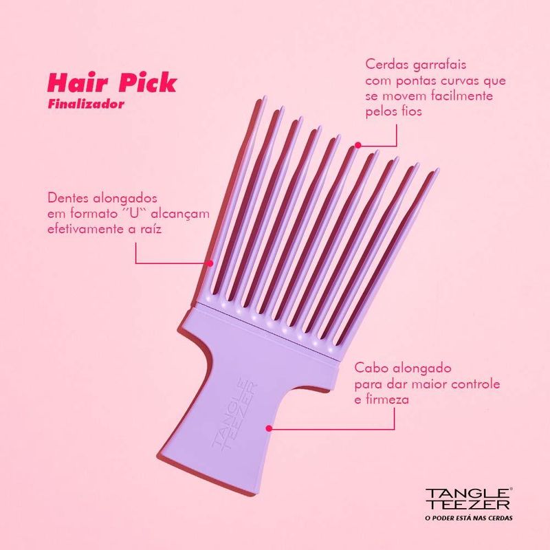 Escova para cabelos crespos e cacheados tangle teezer hair pick large size