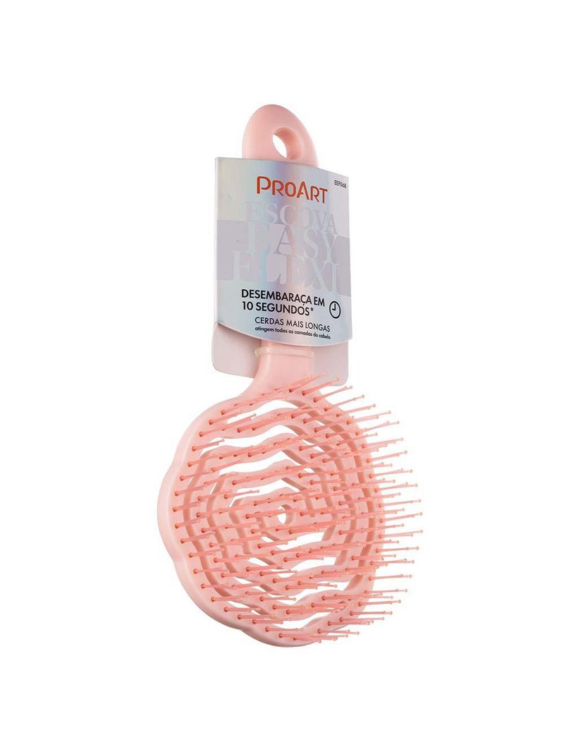 Escova de cabelo redonda proart easy flexi rosa