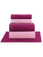 Jogo de banho native toalhas macias costela de adão 100% algodão fio penteado 5 peças rosa e pitáia