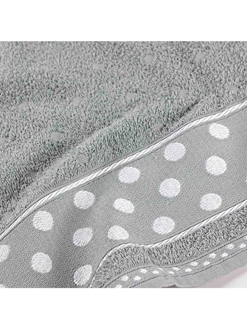 Jogo de banho meggy poá bolinhas toalhas macias 100% algodão 5 peças cinza granito