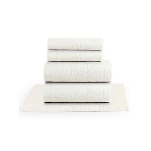 Jogo de banho native toalhas macias costela de adão 100% algodão fio penteado 5 peças off white