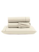 Jogo cama lençol unique solteiro micro percal 400 fios ponto palito 3 peças - palha