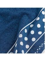 Jogo de banho meggy poá bolinhas toalhas macias 100% algodão 5 peças azul marinho