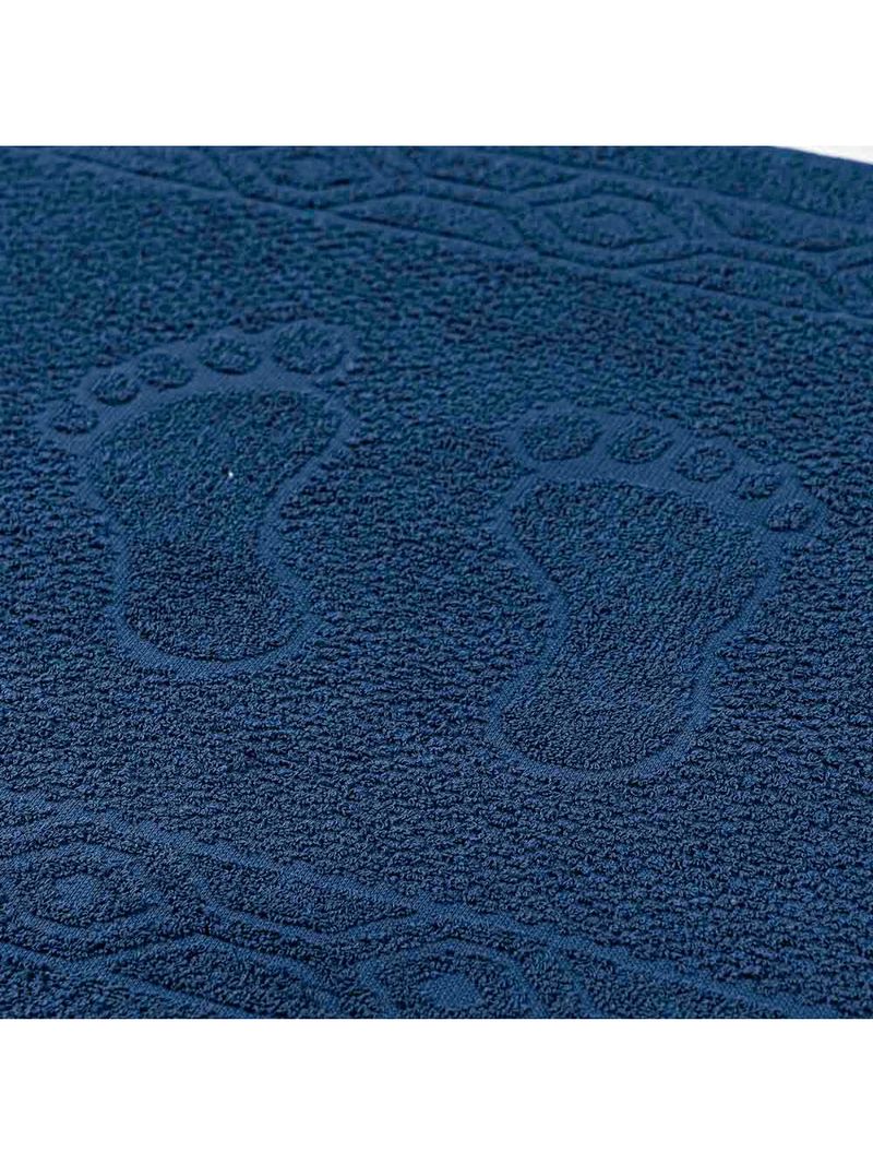 Jogo de banho meggy poá bolinhas toalhas macias 100% algodão 5 peças azul marinho e pérola