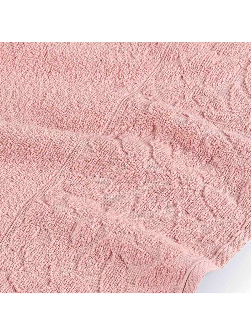 Jogo de banho blume toalhas macias 100% algodão fio penteado 5 peças rosa e bege