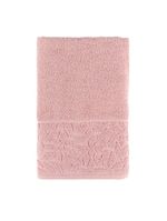 Jogo de banho blume toalhas macias 100% algodão fio penteado 5 peças rosa e bege