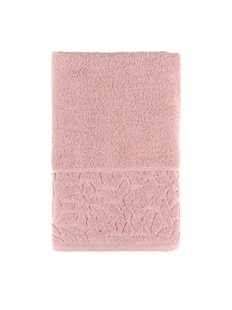 Jogo de banho blume toalhas macias 100% algodão fio penteado 5 peças rosa e bege