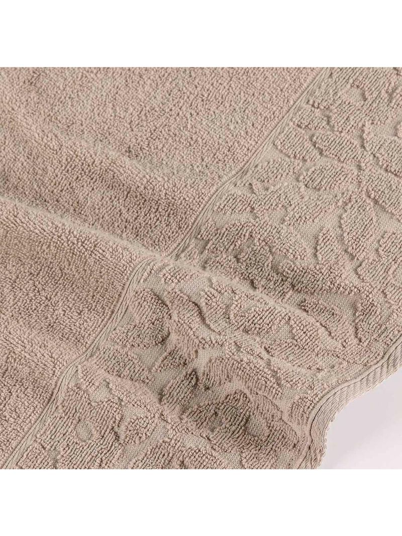 Jogo de banho blume toalhas macias 100% algodão fio penteado 5 peças rosa e bege