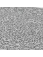 Jogo de banho meggy poá bolinhas toalhas macias 100% algodão 5 peças cinza granito e pérola